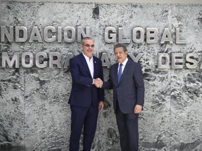 Abinader y Leonel reunidos para tratar sobre crisis en Haití